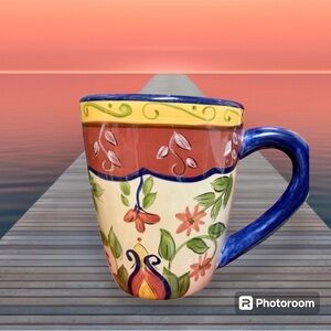 Retired Pier 1 Hand Painted Vallarta Coffee Tea Mug